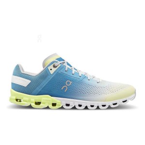 Men's On Running Cloudflow Road Running Shoes Blue / Yellow | UAE_ON9055