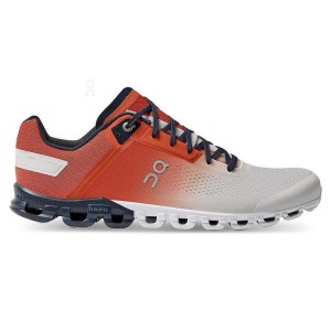 Men's On Running Cloudflow Road Running Shoes Red / Silver | UAE_ON8298