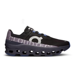 Men's On Running Cloudmonster Road Running Shoes Black / Blue | UAE_ON8846