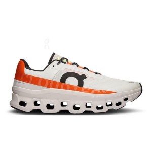 Men's On Running Cloudmonster Road Running Shoes Beige / Orange | UAE_ON8390