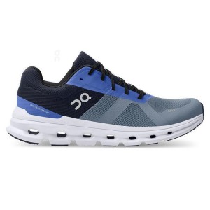 Men's On Running Cloudrunner Road Running Shoes Blue / Grey | UAE_ON8930