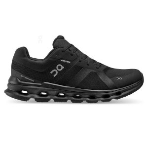 Men's On Running Cloudrunner Waterproof Road Running Shoes Black | UAE_ON8789