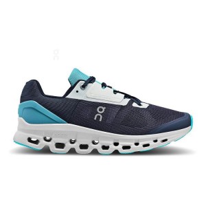 Men's On Running Cloudstratus Road Running Shoes Navy | UAE_ON8695