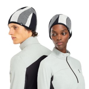 Men's On Running Explorer Merino Beanie Black / White | UAE_ON8347