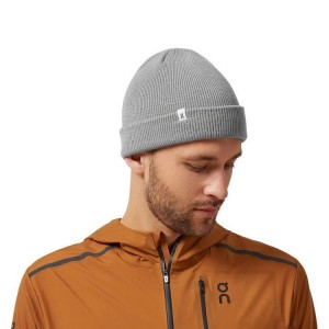 Men's On Running Merino Beanie Grey | UAE_ON8032